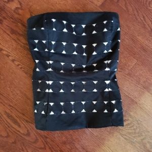 Black and White Strapless Bodice Bustier Corset